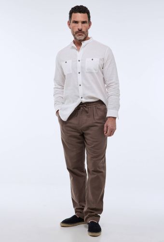 Pantalon élastiqué en mélange lin coton - MONOPRIX - Modalova