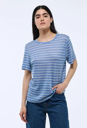 T-shirt à manches courtes rayé en lin - MONOPRIX PREMIUM - Modalova