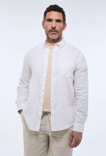 Chemise manches longues en lin col boutonné - MONOPRIX PREMIUM - Modalova