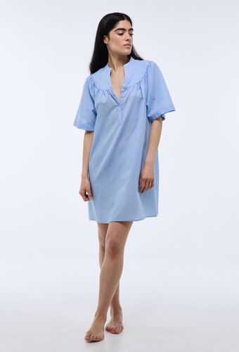 Chemise de nuit courte en coton chambray - MONOPRIX - Modalova