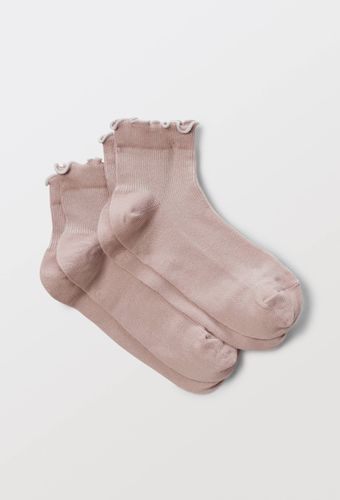 Lot de 2 paires de socquettes à bord fantaisie en coton - MONOPRIX - Modalova