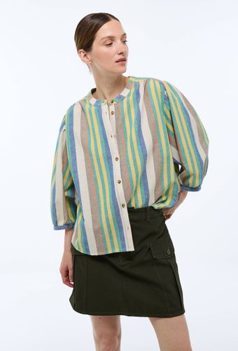 Blouse manches trois quarts rayée contenant du lin - MONOPRIX - Modalova