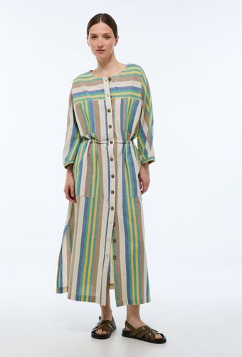 Robe longue rayée contenant du lin - MONOPRIX - Modalova
