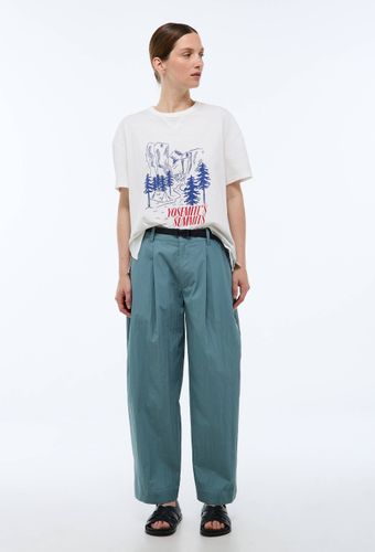 Pantalon carotte ceinturé en coton - MONOPRIX - Modalova