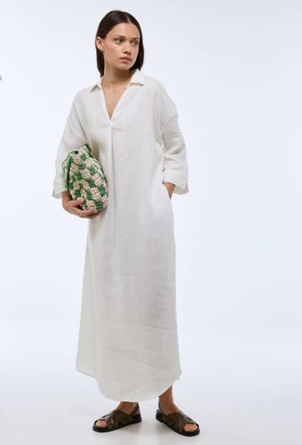 Robe midi unie en lin - MONOPRIX PREMIUM - Modalova