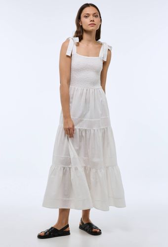Robe longue smockée contenant du lin - MONOPRIX PREMIUM - Modalova