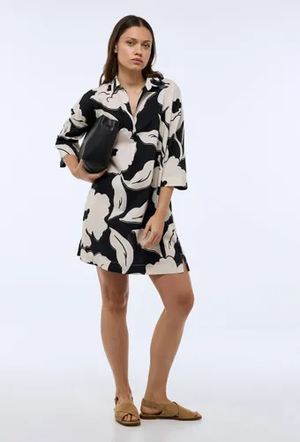 Robe courte imprimée contenant du lin - MONOPRIX PREMIUM - Modalova