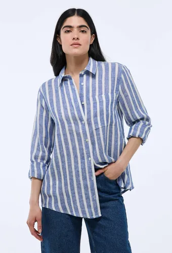 Chemise manches longues rayée en lin - MONOPRIX PREMIUM - Modalova