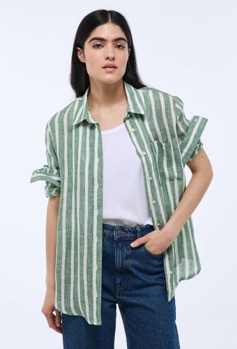 Chemise manches longues rayée en lin - MONOPRIX PREMIUM - Modalova