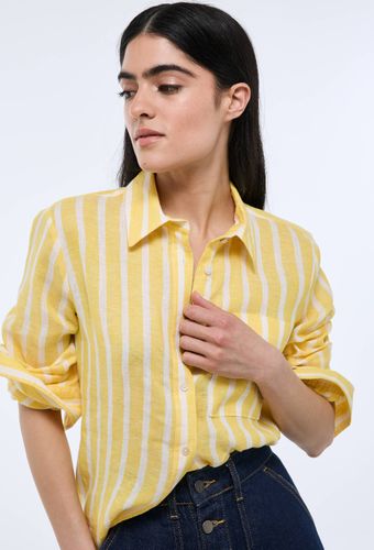 Chemise manches longues rayée en lin - MONOPRIX PREMIUM - Modalova