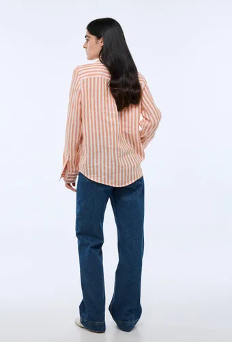 Chemise manches longues rayée en lin - MONOPRIX PREMIUM - Modalova