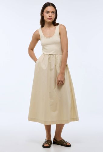 Robe longue bi-matière unie en coton BIO GOTS - MONOPRIX - Modalova