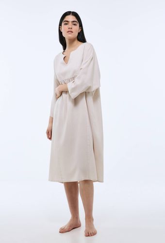 Chemise de nuit unie à manches courtes en lin et viscose - MONOPRIX - Modalova