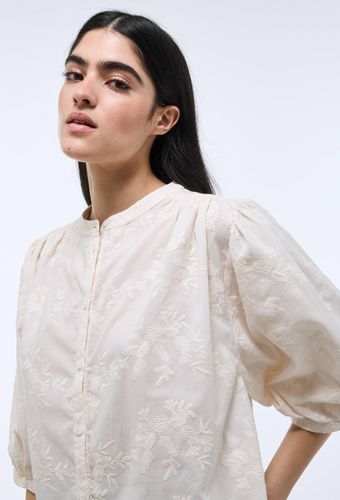 Blouse manches courtes brodée en coton - MONOPRIX - Modalova