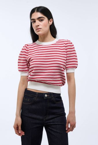 Pull manches courtes à rayures - MONOPRIX - Modalova