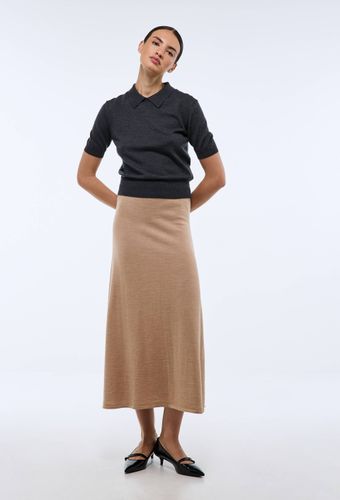 Jupe en laine en maille fine - MONOPRIX - Modalova