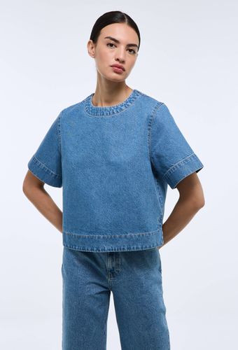 Top manches courtes détails dos en jean - MONOPRIX - Modalova