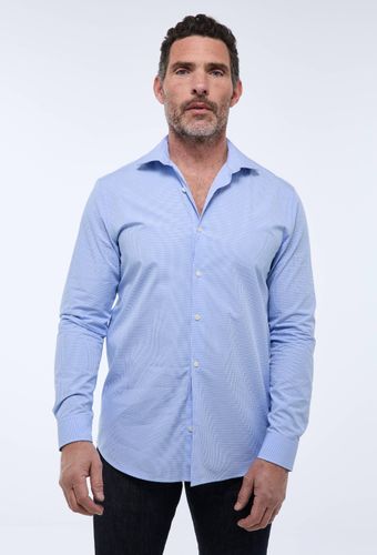 Chemise ville col italien motif petits carreaux - MONOPRIX PREMIUM - Modalova