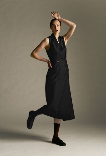 Robe longue portefeuille unie - MONOPRIX - Modalova