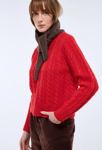 Pull manches longues à torsades en laine - MONOPRIX - Modalova