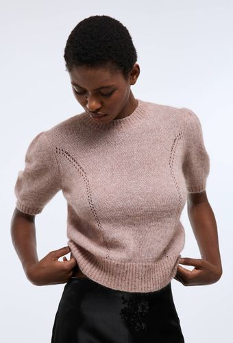 Pull à manches coudes contenant du mohair - MONOPRIX - Modalova