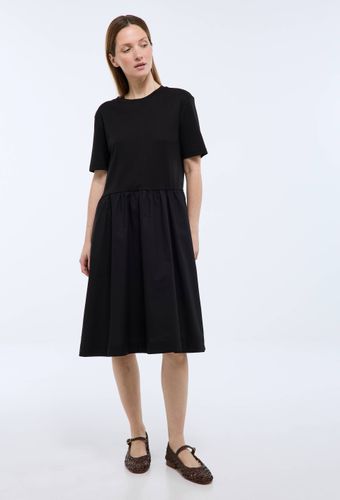 Robe courte bi-matière unie en coton BIO - MONOPRIX - Modalova