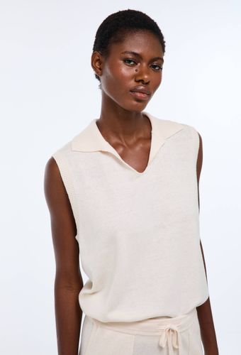 Pull sans manches uni en coton et laine - MONOPRIX - Modalova