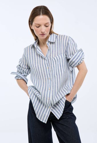 Chemise manches longues rayée en lin - MONOPRIX PREMIUM - Modalova