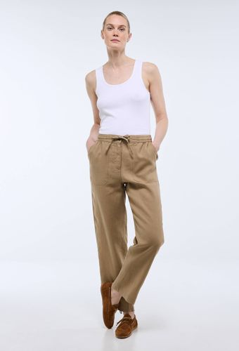 Pantalon taille semi-élastiquée uni en lin - MONOPRIX PREMIUM - Modalova