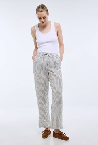 Pantalon taille semi élastiquée à rayures en lin - MONOPRIX PREMIUM - Modalova