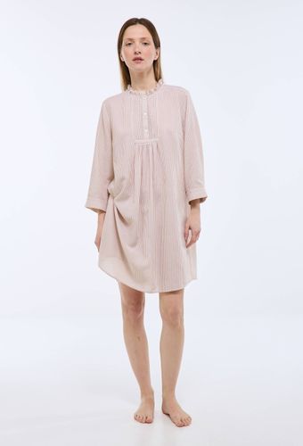 Chemise de nuit rayée avec détail plastron en coton BIO GOTS - MONOPRIX - Modalova