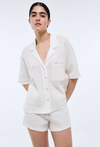 Pyjashort uni manches courtes tricotté en coton - MONOPRIX - Modalova