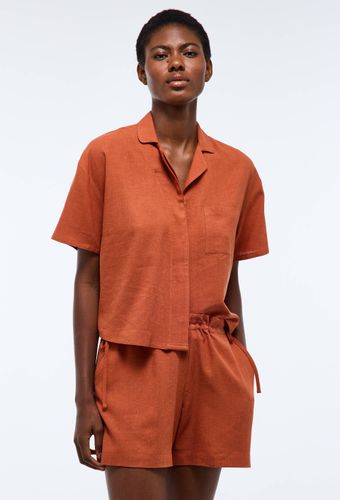 Pyjashort uni en viscose et lin - MONOPRIX - Modalova