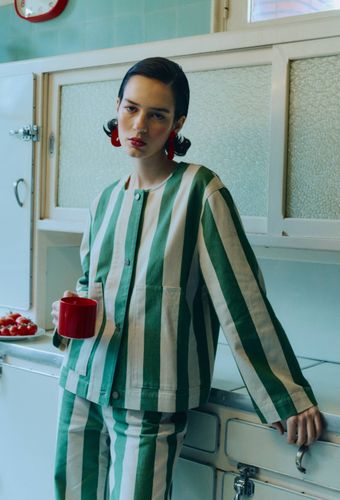 Veste courte à larges rayures - MONOPRIX - Modalova