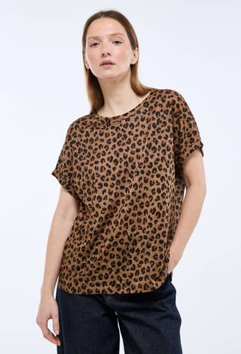 T-shirt manches à revers imprimé en lin, certifié Oeko-Tex - MONOPRIX PREMIUM - Modalova
