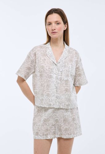 Pyjashort imprimé toile de Jouy en plumetis de coton BIO - MONOPRIX - Modalova