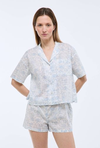 Pyjashort imprimé toile de Jouy en plumetis de coton BIO - MONOPRIX - Modalova