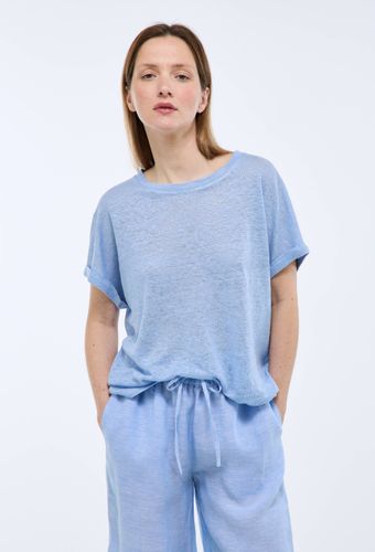 T-shirt col rond en lin jersey - MONOPRIX PREMIUM - Modalova
