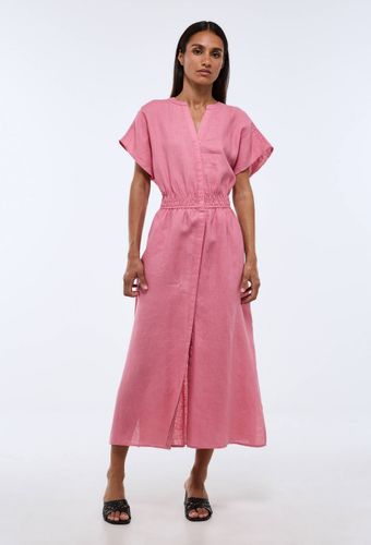 Robe midi unie en lin - MONOPRIX PREMIUM - Modalova