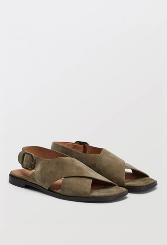 Sandales croisées en cuir - MONOPRIX PREMIUM - Modalova