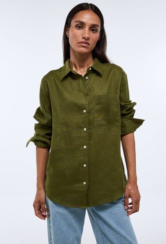 Chemise manches longues unie en lin - MONOPRIX PREMIUM - Modalova