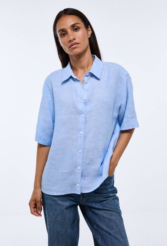 Chemise manches courtes unie en lin - MONOPRIX PREMIUM - Modalova