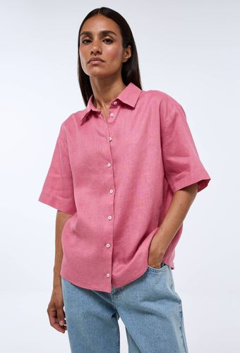 Chemise manches courtes unie en lin - MONOPRIX PREMIUM - Modalova