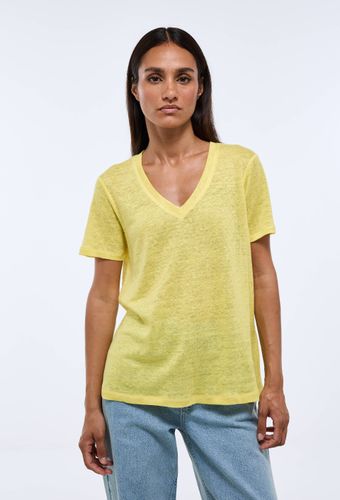 T-shirt manches courtes uni en lin - MONOPRIX PREMIUM - Modalova