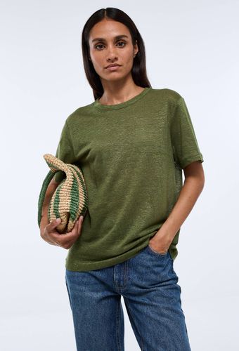 T-shirt à manches courtes uni en lin - MONOPRIX PREMIUM - Modalova