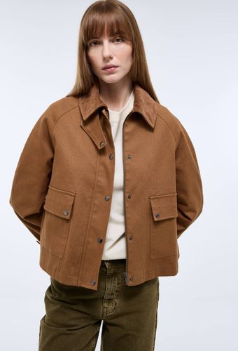 Veste courte col velours contenant du coton - MONOPRIX - Modalova