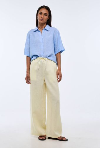 Pantalon en lin avec cordon à la taille - MONOPRIX PREMIUM - Modalova