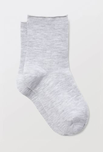 Paire de socquettes à bords roulottés en coton - LE BOURGET - Modalova