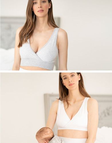 Lot de 2 Soutien-gorge de nuit grossesse et allaitement - et blanc | - Seraphine - Modalova