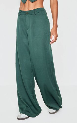 Dark Green Pantalon De Costume Tissé À Double Passant De Ceinture | Taille 32 - PrettyLittleThing - Modalova